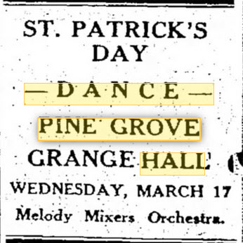 Pine Grove Grange Hall - MARCH 1937 AD